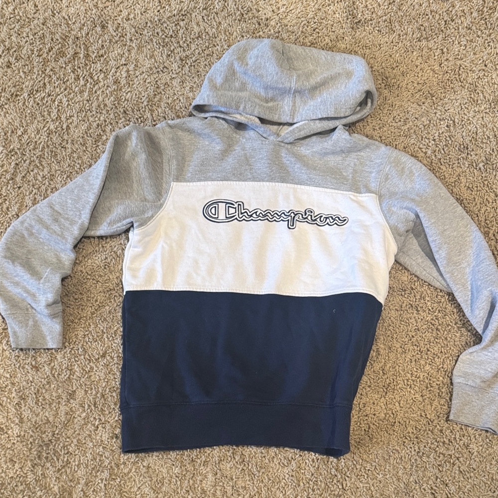 Champion Kids' Two-Tone Gray and Navy Hoodie